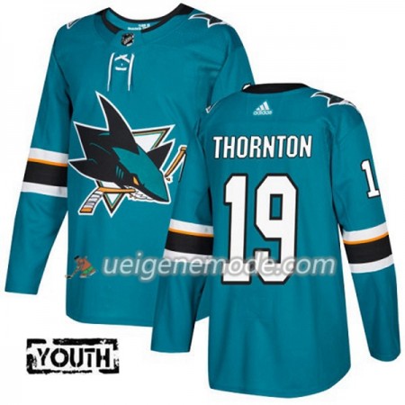 Kinder Eishockey San Jose Sharks Trikot Joe Thornton 19 Adidas 2017-2018 Teal Authentic